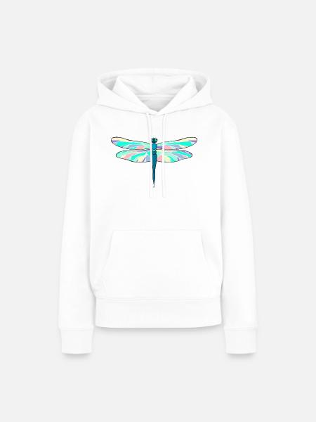 Libelle - Frauen Premium Bio Hoodie - Weiß