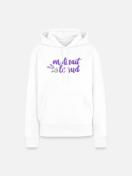 Sieht aus wie der Süden - Lavendel - Frauen Premium Bio Hoodie - Weiß