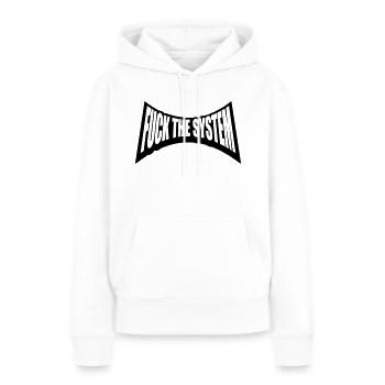 Fuck le système punk - Sweat à capuche Premium bio Femme - blanc - Devant - Julia (174cm)