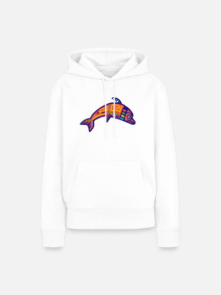 Kultur der Inkas, Delfin - Frauen Premium Bio Hoodie - Weiß
