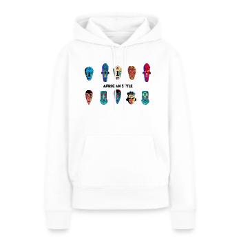 Afrique - Sweat à capuche Premium bio Femme - blanc - Devant - Julia (174cm)