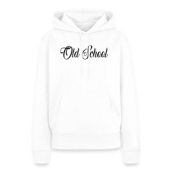 old school - Frauen Premium Bio Hoodie - Weiß - Vorne - Julia (174cm)