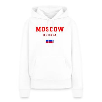 Moscou, Russie - Sweat à capuche Premium bio Femme - blanc - Devant - Julia (174cm)