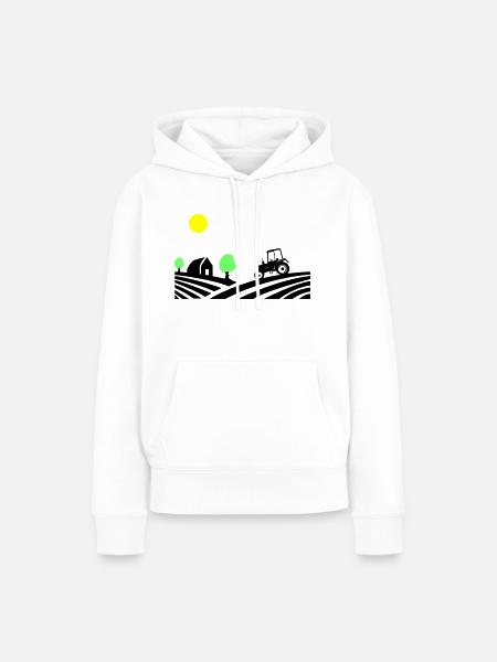 traktor farm - Frauen Premium Bio Hoodie - Weiß