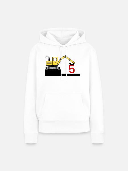 Bagger - Frauen Premium Bio Hoodie - Weiß