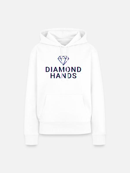 Diamond Hands - Crypto - Frauen Premium Bio Hoodie - Weiß
