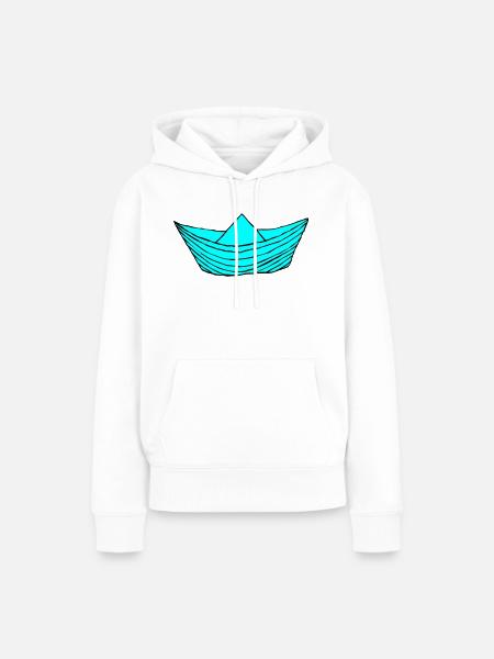 papierboot - Frauen Premium Bio Hoodie - Weiß