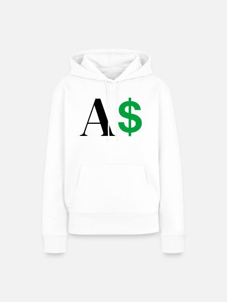 Dollar-Buchstabe - Frauen Premium Bio Hoodie - Weiß