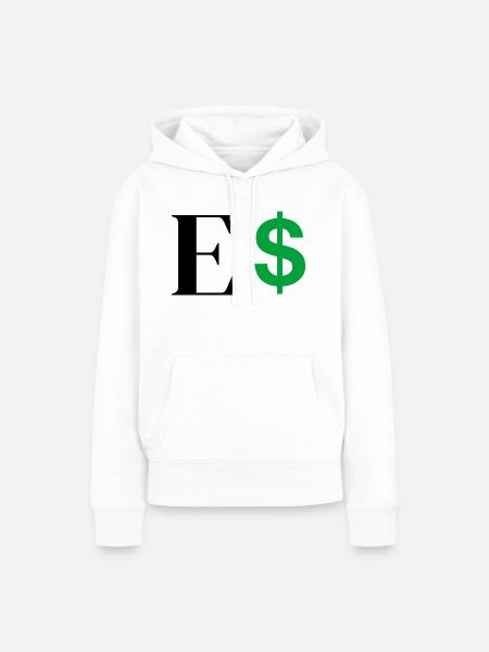 Buchstabe E Dollar - Frauen Premium Bio Hoodie - Weiß