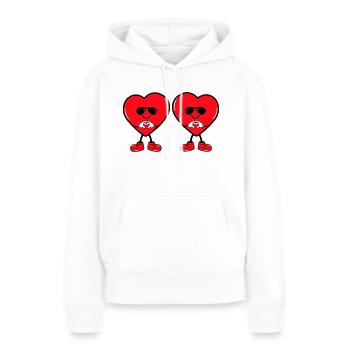 herz comic 2 - Frauen Premium Bio Hoodie - Weiß - Vorne - Julia (174cm)
