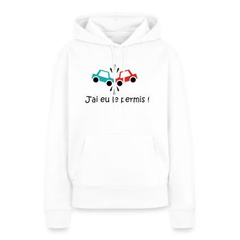 permis - Sweat à capuche Premium bio Femme - blanc - Devant - Julia (174cm)