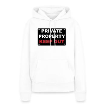 private property - Frauen Premium Bio Hoodie - Weiß - Vorne - Julia (174cm)