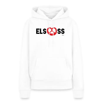 Alsace : Bretzel - Sweat à capuche Premium bio Femme - blanc - Devant - Julia (174cm)