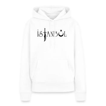 Istanbul - Sweat à capuche Premium bio Femme - blanc - Devant - Julia (174cm)