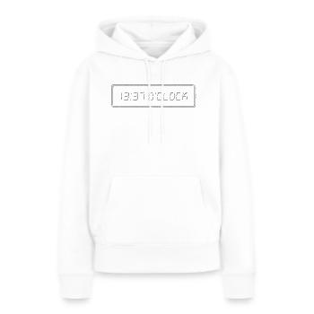 1337 O Clock Blanc - Sweat à capuche Premium bio Femme - blanc - Devant - Julia (174cm)