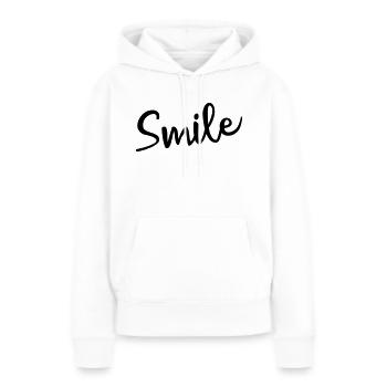 Smile - Frauen Premium Bio Hoodie - Weiß - Vorne - Julia (174cm)