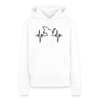 Mouse Pulse - Frauen Premium Bio Hoodie - Weiß - Vorne - Julia (174cm)