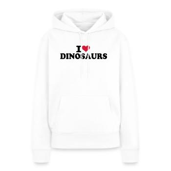 I love Dinosaurs - Frauen Premium Bio Hoodie - Weiß - Vorne - Julia (174cm)
