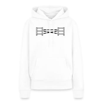 obstacle aux courses de chevaux_2_c1 - Sweat à capuche Premium bio Femme - blanc - Devant - Julia (174cm)