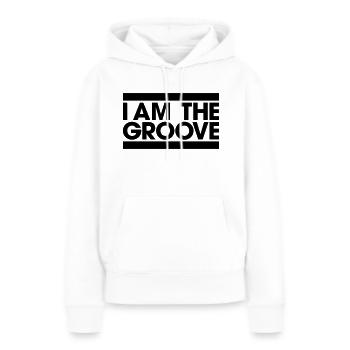 Ich bin der Groove - Frauen Premium Bio Hoodie - Weiß - Vorne - Julia (174cm)