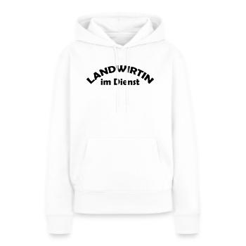 landwirtin im dienst - Frauen Premium Bio Hoodie - Weiß - Vorne - Julia (174cm)