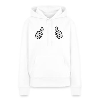 Two Thumbs Up - Sweat à capuche Premium bio Femme - blanc - Devant - Julia (174cm)