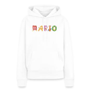 Mario - Frauen Premium Bio Hoodie - Weiß - Vorne - Julia (174cm)