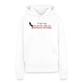 Finger weg - Frauen Premium Bio Hoodie - Weiß - Vorne - Julia (174cm)