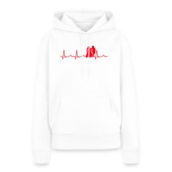 Bob Fahrer Herzschlag EKG Geschenk - Frauen Premium Bio Hoodie - Weiß - Vorne - Julia (174cm)