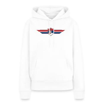 Coupe du monde des supporters de Serbie - Sweat à capuche Premium bio Femme - blanc - Devant - Julia (174cm)