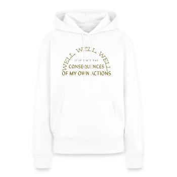 Conséquences de mes propres actions - Sweat à capuche Premium bio Femme - blanc - Devant - Julia (174cm)