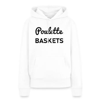 poulette baskets - Sweat à capuche Premium bio Femme - blanc - Devant - Julia (174cm)