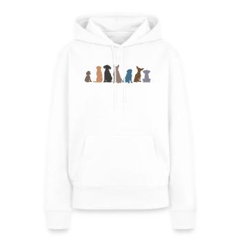 groupe de chiens - Sweat à capuche Premium bio Femme - blanc - Devant - Julia (174cm)