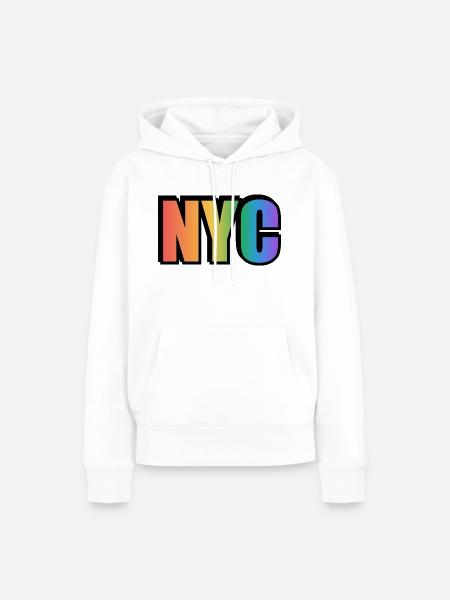 Schwules NYC - Frauen Premium Bio Hoodie - Weiß