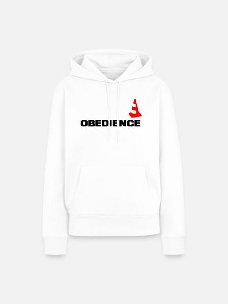 Obedience mit Pylone - Frauen Premium Bio Hoodie - Weiß