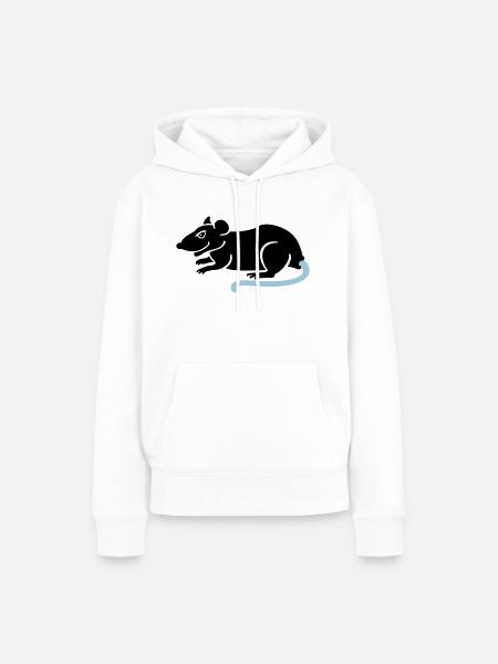 Ratte / rat (2c) - Frauen Premium Bio Hoodie - Weiß