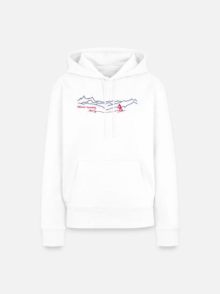 Langlauf in den Bergen - Frauen Premium Bio Hoodie - Weiß