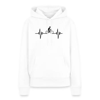 Cyclist Pulse - Frauen Premium Bio Hoodie - Weiß - Vorne - Julia (174cm)