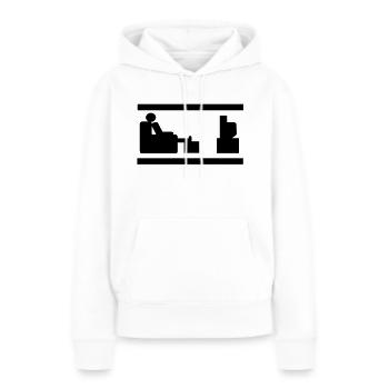 tv - Sweat à capuche Premium bio Femme - blanc - Devant - Julia (174cm)