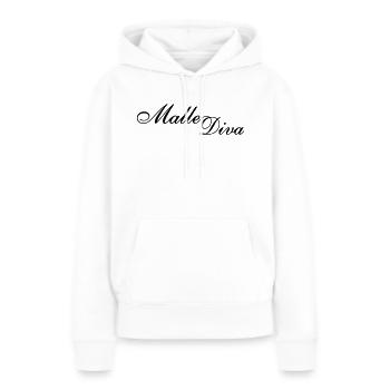 MalleDiva Logo - Frauen Premium Bio Hoodie - Weiß - Vorne - Julia (174cm)