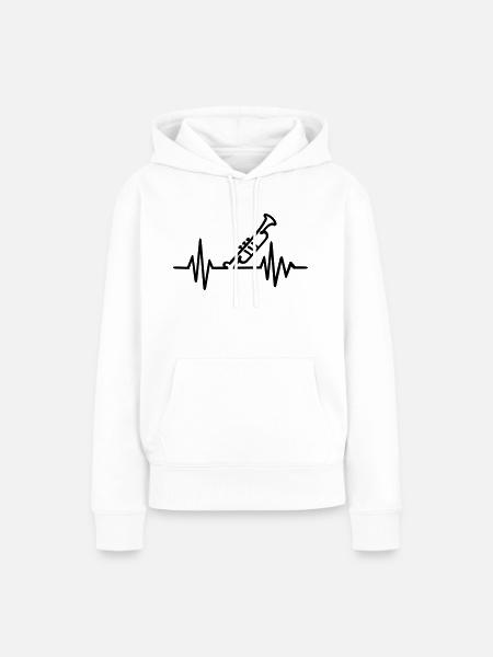 Trompete - Frauen Premium Bio Hoodie - Weiß