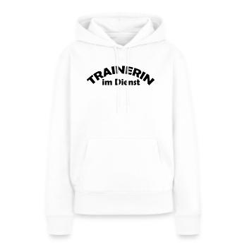 trainerin im dienst - Frauen Premium Bio Hoodie - Weiß - Vorne - Julia (174cm)