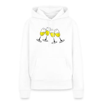 sekt glaeser - Frauen Premium Bio Hoodie - Weiß - Vorne - Julia (174cm)