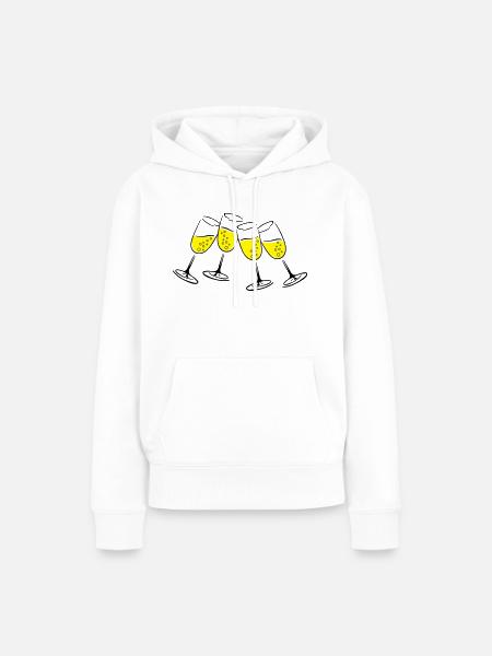 sekt glaeser - Frauen Premium Bio Hoodie - Weiß