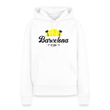 barcelona sunset - Frauen Premium Bio Hoodie - Weiß - Vorne - Julia (174cm)