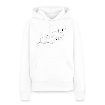 Molécule de testostérone - Formule structurale colorée - Sweat à capuche Premium bio Femme - blanc - Devant - Julia (174cm)