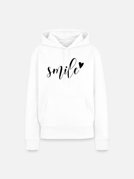 smile - Frauen Premium Bio Hoodie - Weiß
