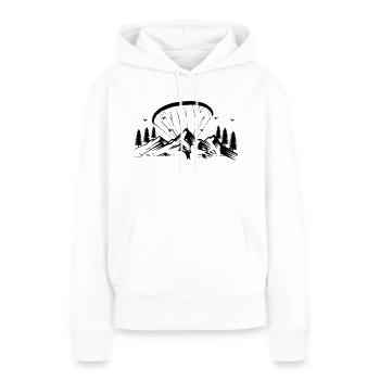 Schwerelose Leidenschaft: Genussvolles Paragliding - Frauen Premium Bio Hoodie - Weiß - Vorne - Julia (174cm)