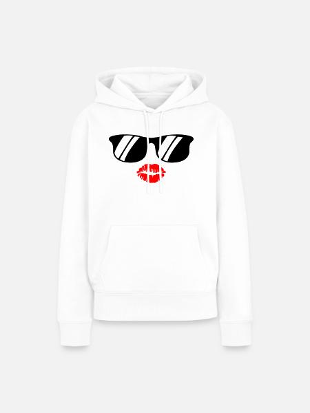 kiss face - Frauen Premium Bio Hoodie - Weiß