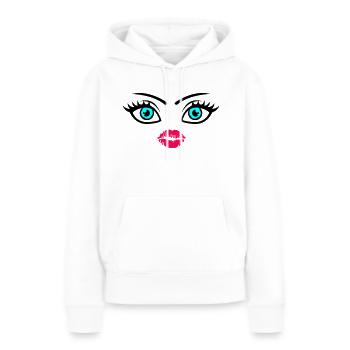 kiss face - Frauen Premium Bio Hoodie - Weiß - Vorne - Julia (174cm)